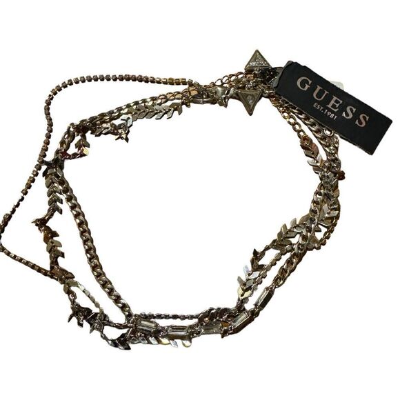 Guess Let It Sparkle 3-Pc. Silver-Tone Crystal Layered Necklaces, - Picture 3 of 4